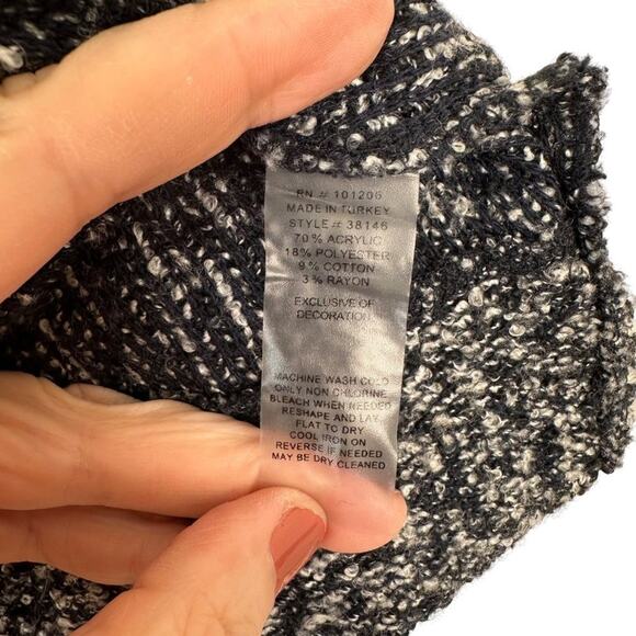 Angel of the North Anthropologie Black White Sweater‎ Cardigan Size XS - Picture 6 of 7